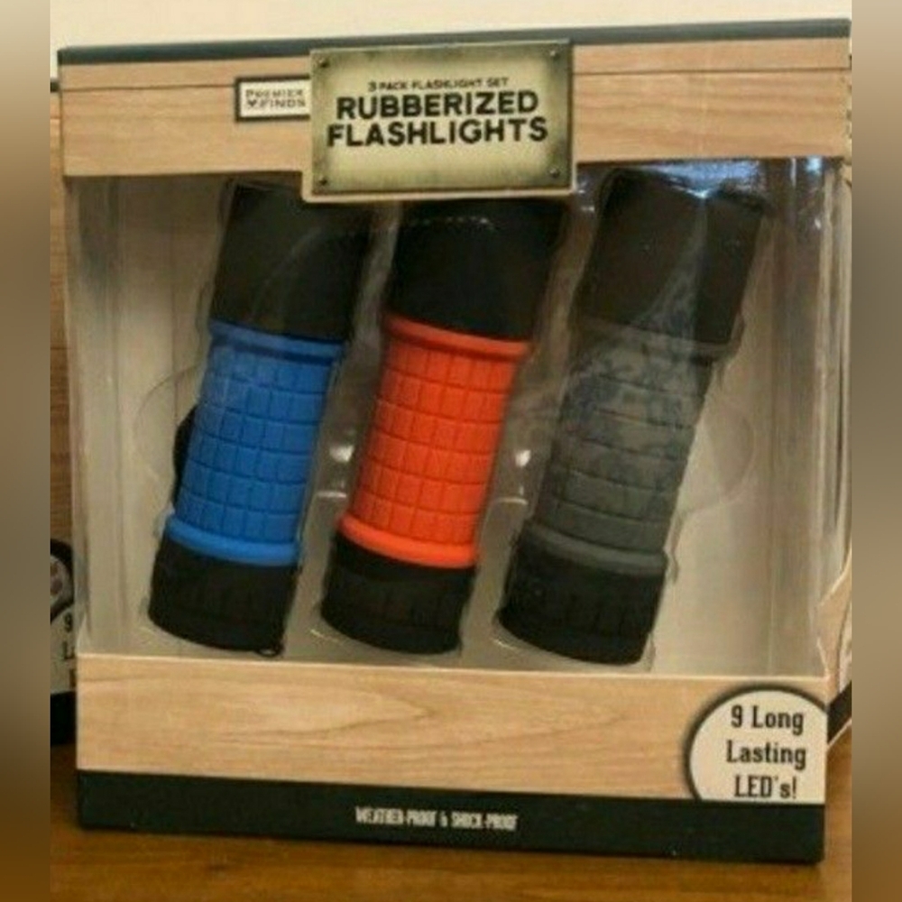 3 Rubberized Flashlights